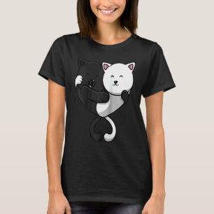 Camiseta Gatos yin e yang Raglan de beisebol chinês