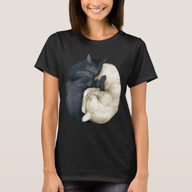 Camiseta gatos yin yang 2 (Frente)