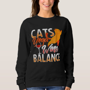 Camiseta Gatos Yoga Wine Equilibra as mulheres engraçadas