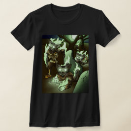 Camiseta Gatos Zombie do Halloween