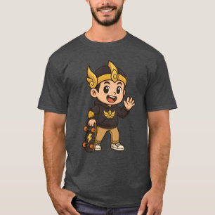 Camiseta Gatotkaca Fofo Cartoon Moderno Wayang Indonésio El