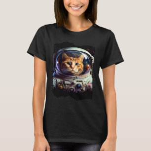 Camiseta Gatstronauta Gato Astronauta Ilustração Espacial  