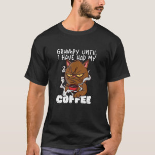 Camiseta Gatuno Mal-Humorado Até Eu Ter Tomado Meu Café