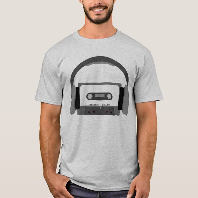 Camiseta Gaveta com fones de ouvido (Frente)