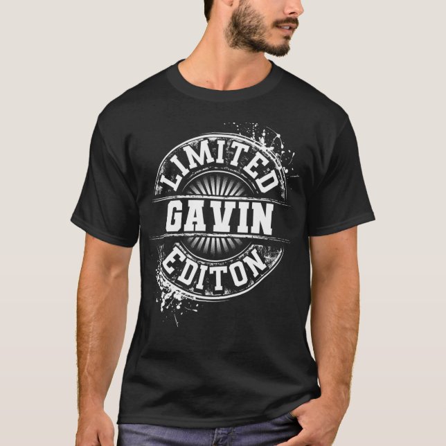 Camiseta GAVIN Limited Edition Nome Personalizado Funny (Frente)