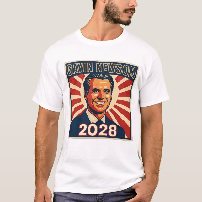 Camiseta Gavin Newsom 2028 Hope Style Presidential Campaign (Frente)