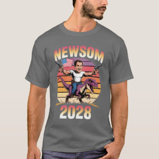 Camiseta Gavin Newsom 2028 Líder Patriótico Negrito, Din