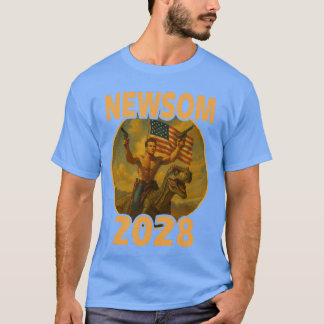 Camiseta Gavin Newsom 2028 Líder Patriótico Ousado Montando