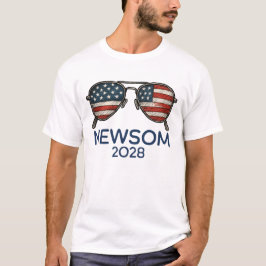Camiseta Gavin Newsom 2028 Para O Presidente Sunglass