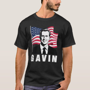 Camiseta Gavin Newsom 2028 para Presidente 48 Bandeira Amer