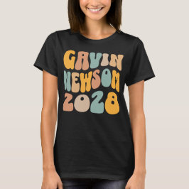 Camiseta Gavin Newsom 2028 Para Presidente Texto Ondulado