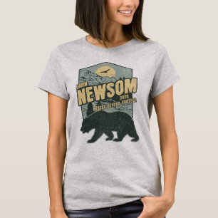 Camiseta Gavin Newsom 2028 resiste à defesa