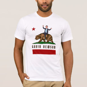 Camiseta Gavin Newsom California Flag and Bear
