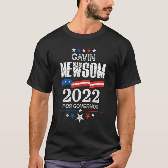 Camiseta Gavin Newsom California Governador Election 2022 D (Frente)