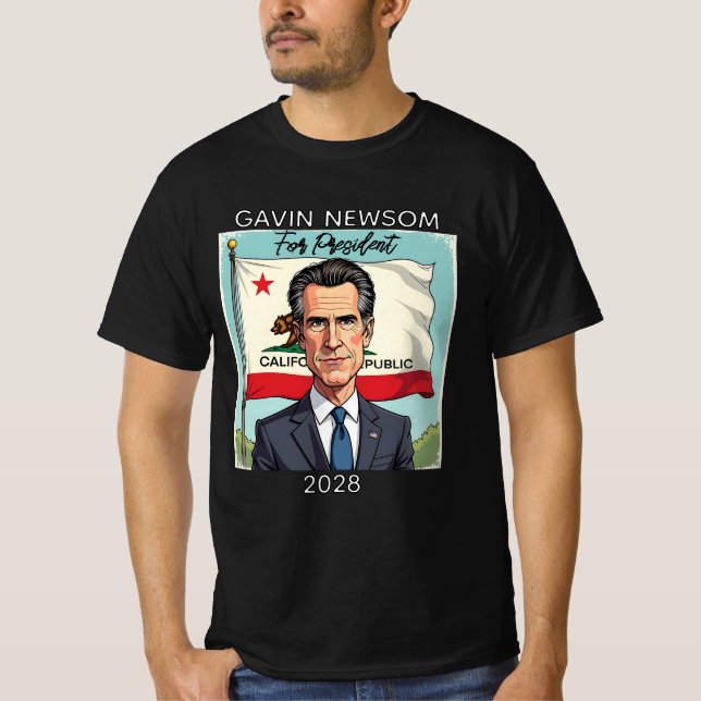 Camiseta Gavin Newsom para Presidente 2028 (Frente)