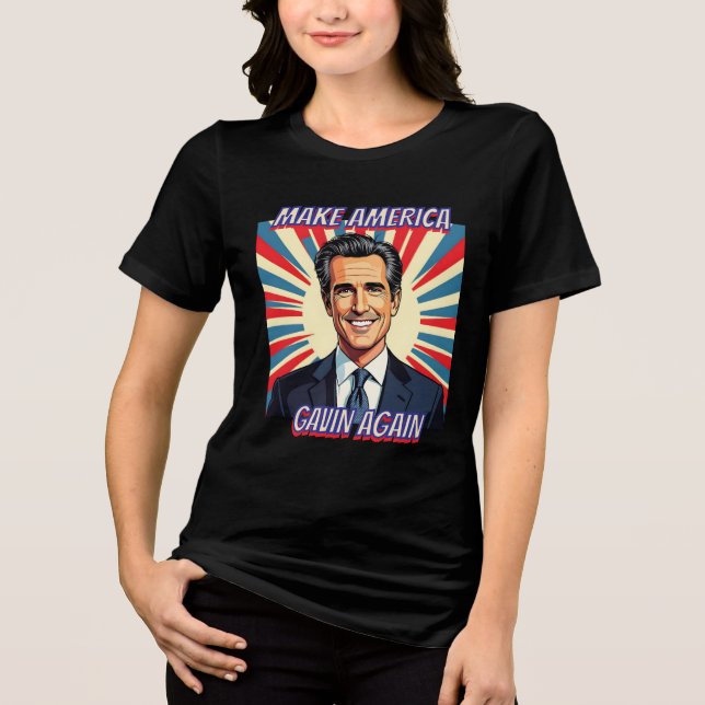 Camiseta Gavin Newsom para Presidente 2028 | Tornar a Améri (Frente)