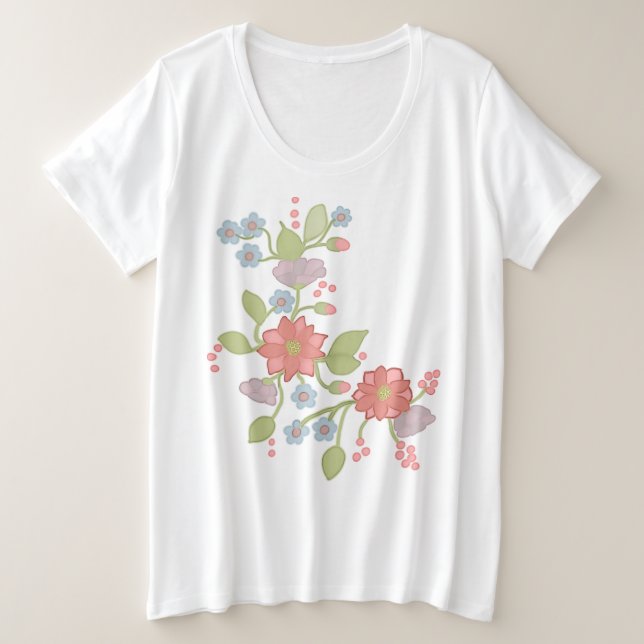 Camiseta Gavinha de flor (Frente do Design)