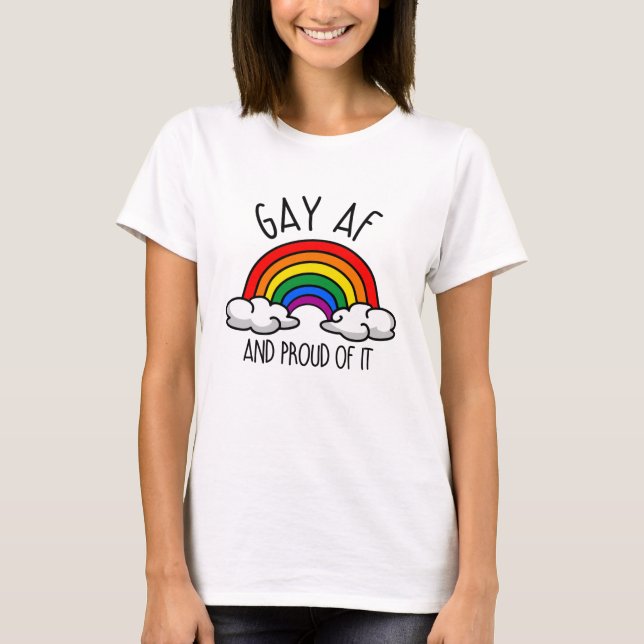 Camiseta GAY AF e orgulhoso disso (Frente)