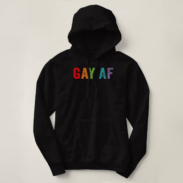Camiseta Gay AF Rainbow Quer Orgulho gay com Citação Dizend (Frente do Design)