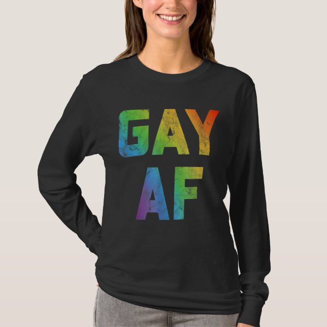 Camiseta Gay Af Women Men Lgbt Prioridade Igualdade Lésbica (Frente)