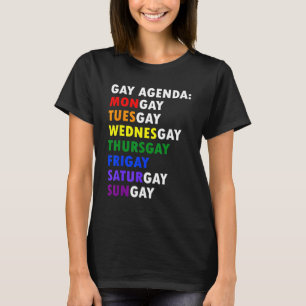 Camiseta Gay Agenda Semanal Agendamento Rainbow LGBT Prid L