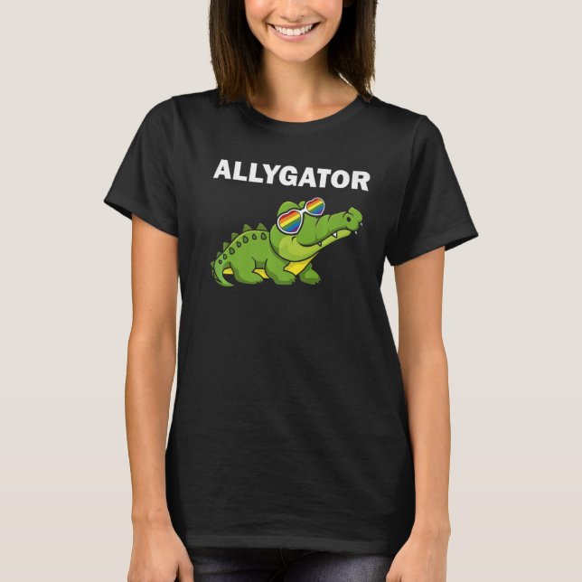 Camiseta Gay Ally Alligator do Hetero Allygator LGBTQ+ Supo (Frente)