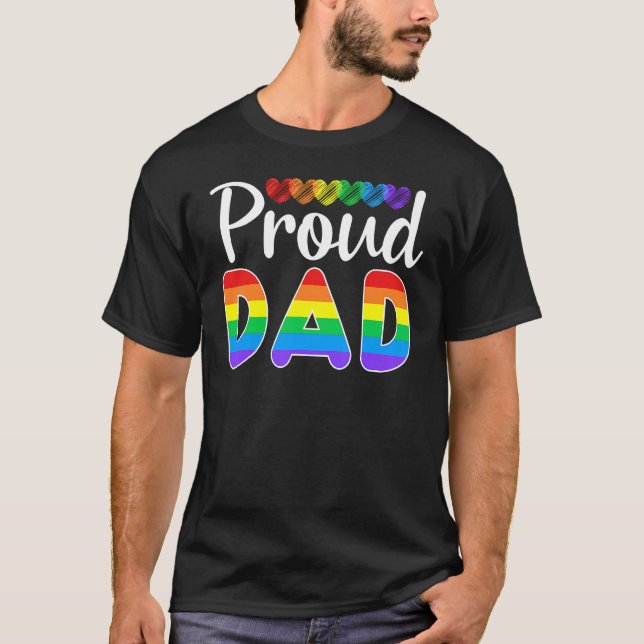 Camiseta Gay Arco-Íris LGBTQ do Dia de os pais de Arco-Íris (Frente)