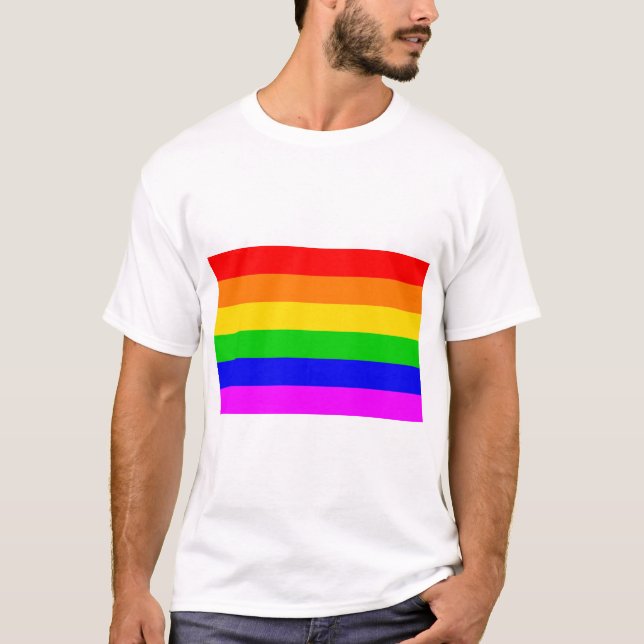 Camiseta Gay arco-íris Transgênero Bandeira arco-íris (Frente)