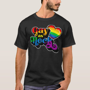 Camiseta Gay As Heck Orgulho gay Flag Cute Trendy Engraçad