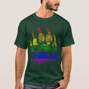Camiseta GAY BEAR Urso Distante Pavilhão Arco-Íris
