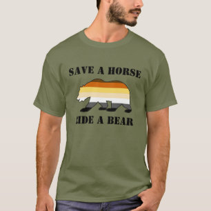 Camiseta Gay Bears salva um cavalo cavalgando um urso
