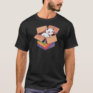 Camiseta Gay Cat Ally Flag Feline Gra Felina Gra Adorável G
