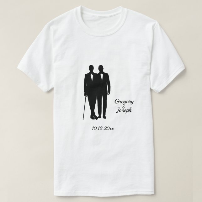 Camiseta Gay com Nomes e Data (Frente do Design)
