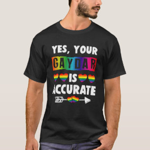 Camiseta Gay Cotação Engraçado Gaydar LGBT Orgulho de Piada