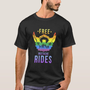 Camiseta Gay da barba do barba do bigode lgbtq Anel arco-ír