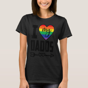 Camiseta Gay Dadd I Love My Dadd With Rainbow Heart