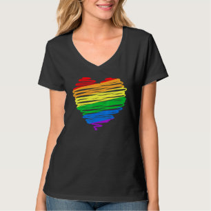 Camiseta Gay de Coração de Aquarela Lésbica Orgulho B Bisse