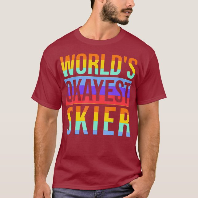 Camiseta Gay de esqui LGBT Les Okayest Skier (Frente)