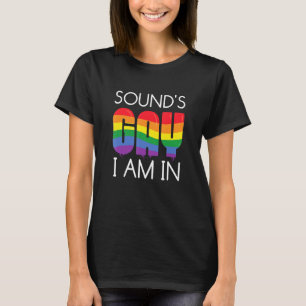 Camiseta Gay de som Estou em LGBTQ Pride Lésbica Trans Bise