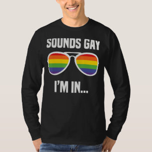 Camiseta Gay de som Estou em óculos arco-íris Sinalizador G