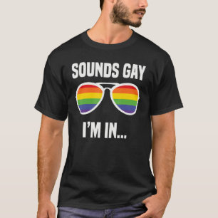 Camiseta Gay de som Estou em óculos arco-íris Sinalizador G