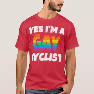 Camiseta Gay do arco-íris Ciclista Sim eu sou