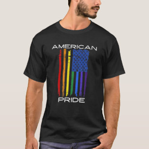 Camiseta Gay do Orgulho Americano LGBT Mês Vintage Retro Ra