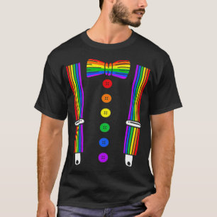 Camiseta Gay do Orgulho LGBT - Arco-Íris Tuxedo Suspende T-