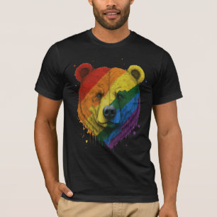 Camiseta Gay do Orgulho LGBTQ Bandeira arco-íris Pappa urso