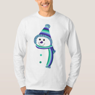 Camiseta Gay do Orgulho Masculino Snowman Snowman Verde Azu