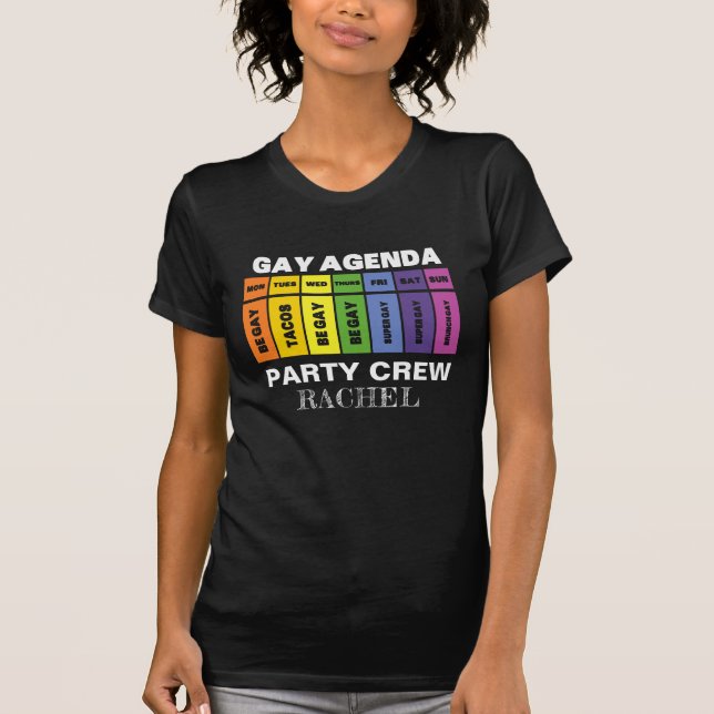 Camiseta Gay do Programa Rainbow da Tripulação do Partido L (Frente)