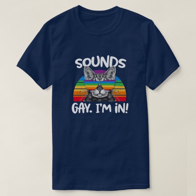 Camiseta Gay dos sons eu estou no orgulho gay engraçado do (Frente do Design)