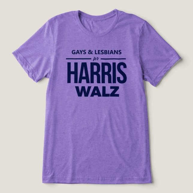 Camiseta Gay e lésbicas para Harris Walz (Design frontal)