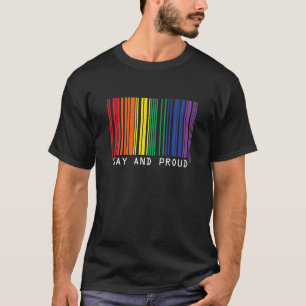 Camiseta Gay e Roupa de Código de Barras Orgulhosas Coisas 